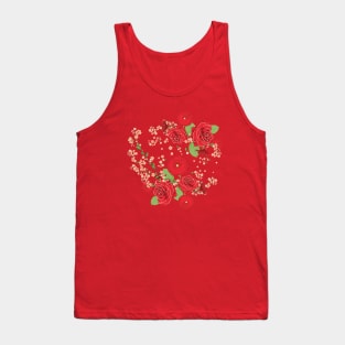 Red Roses and Poppies bouquet Tank Top
